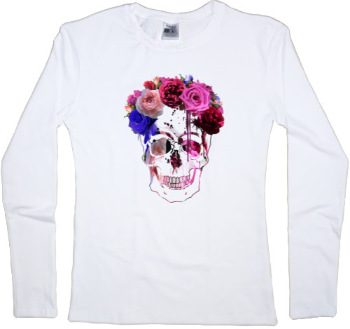 Women's Longsleeve Shirt - Череп в венке - Mfest