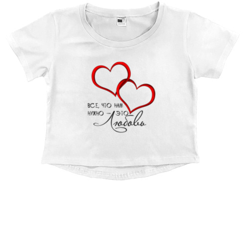 Kids' Premium Cropped T-Shirt - Это ЛЮБОВЬ - Mfest