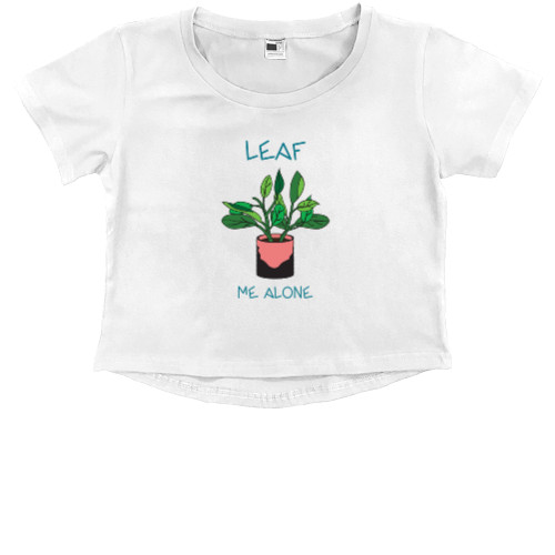 Kids' Premium Cropped T-Shirt - Leaf me alone - Mfest