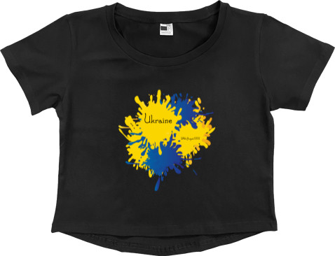 Women's Cropped Premium T-Shirt - Ukraine Independance Day - Mfest