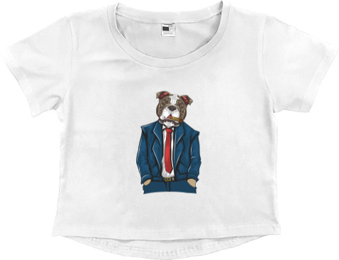 Women's Cropped Premium T-Shirt - fashion bulldog - Mfest