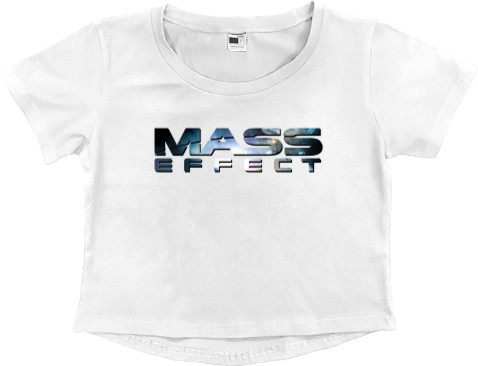 Women's Cropped Premium T-Shirt - Mass effect logo - Mfest