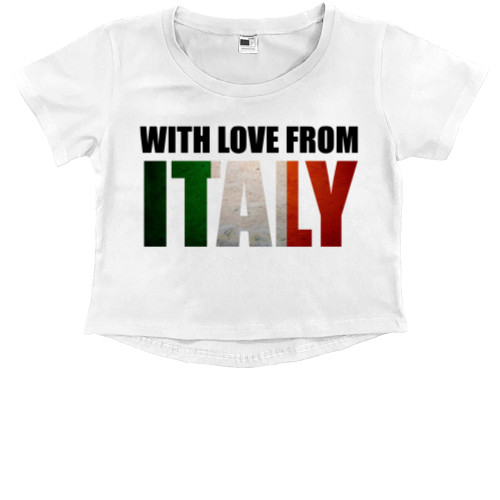 Kids' Premium Cropped T-Shirt - with love from Italy - Mfest