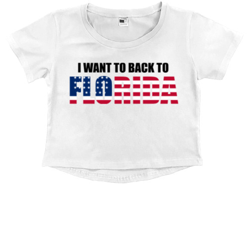 Kids' Premium Cropped T-Shirt - I want to back to Florida - Mfest