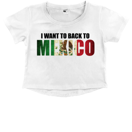 Kids' Premium Cropped T-Shirt - I want to back to Mexico - Mfest