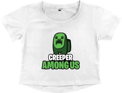 Women's Cropped Premium T-Shirt - Creeper impostor - Mfest