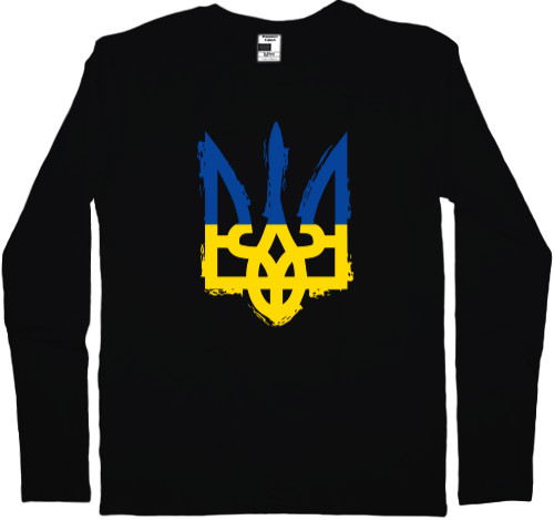 Men's Longsleeve Shirt - Герб Украины Сине-Жёлтый - Mfest