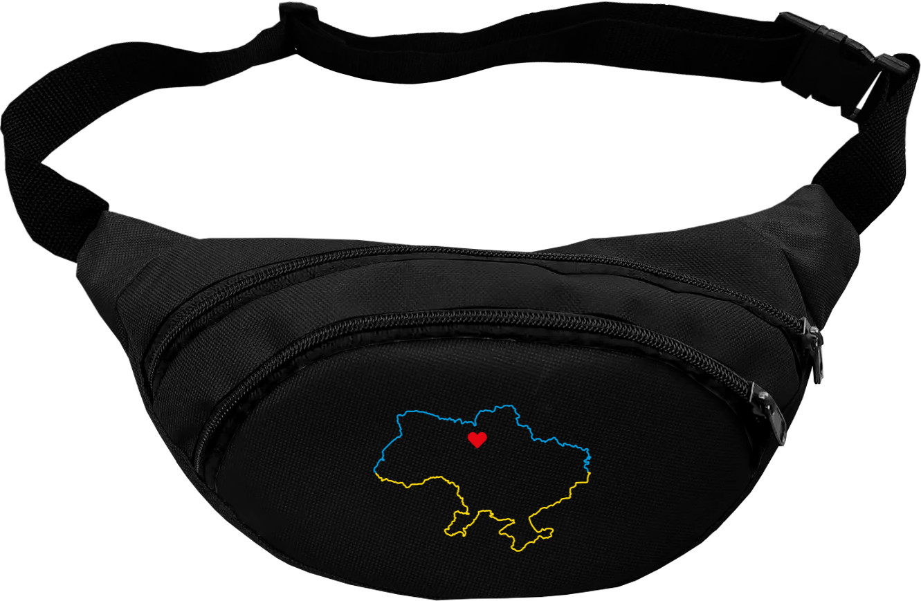 Fanny Pack - Контурная карта Украины, Киев Сердце Украины - Mfest