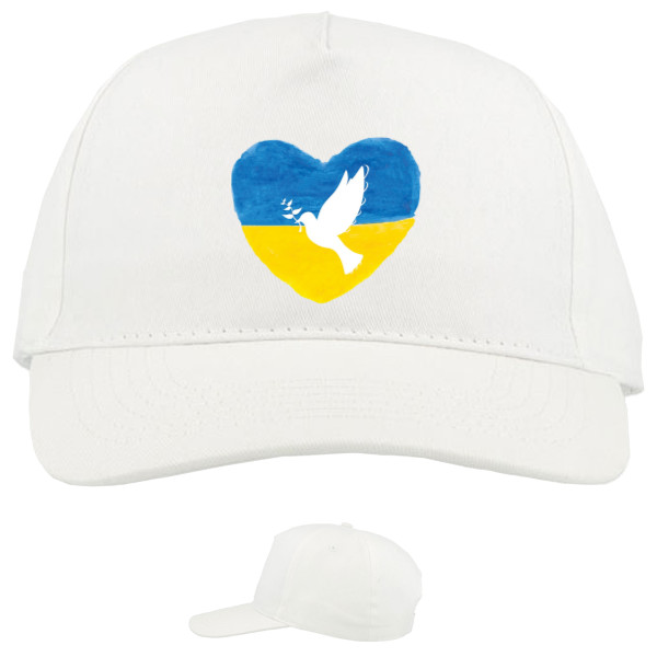 Кепка 5-панельная - Голубь Мира, Мир Украине, Peace Ukraine - Mfest