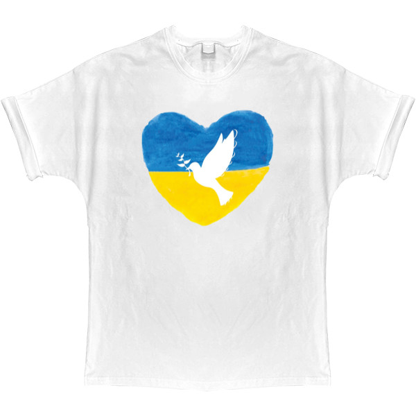 T-shirt Oversize - Голубь Мира, Мир Украине, Peace Ukraine - Mfest