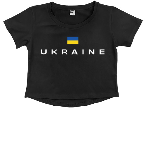 Kids' Premium Cropped T-Shirt - Ukraine, Україна, Украина - Mfest