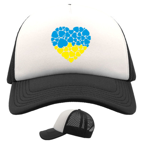 Trucker Cap - Флаг Украины из Сердечек - Mfest