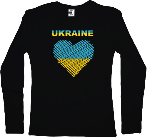 Women's Longsleeve Shirt - Ukraine, Украина сердечко флаг - Mfest