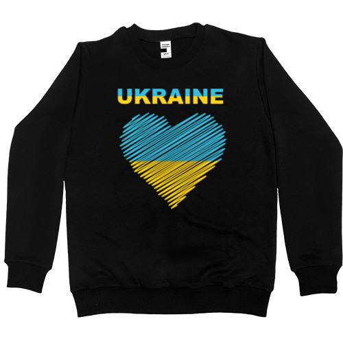 Men’s Premium Sweatshirt - Ukraine, Украина сердечко флаг - Mfest