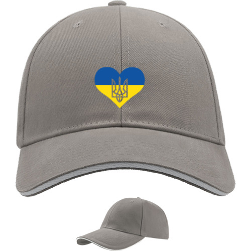 Я УКРАИНЕЦ - Sandwich Baseball Cap - Сердце Украины Герб - Mfest