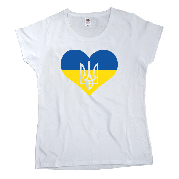 Я УКРАИНЕЦ - Women's T-shirt Fruit of the loom - Сердце Украины Герб - Mfest