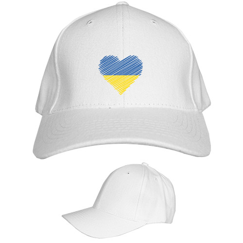 Kids' Baseball Cap 6-panel - Флаг Украины Сердечко - Mfest