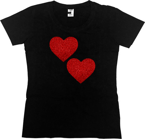 Women's Premium T-Shirt - Two red hearts - Mfest