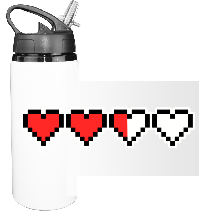 Sport Water Bottle - Pixel hearts - Mfest