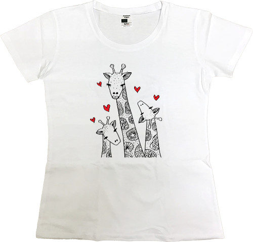 Favorite family of giraffes with hearts