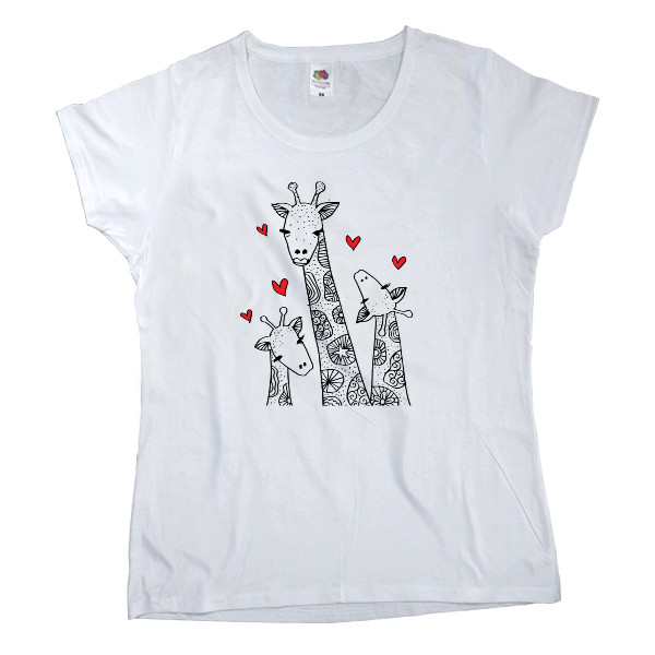 Favorite family of giraffes with hearts