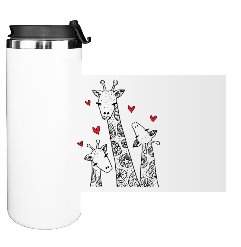 Favorite family of giraffes with hearts