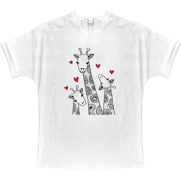 Favorite family of giraffes with hearts