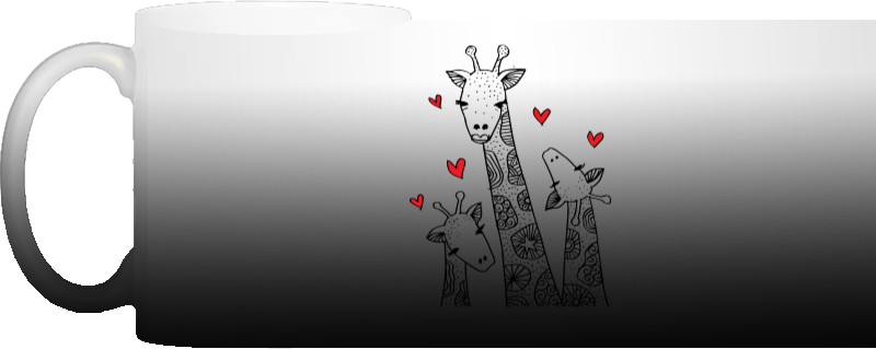 Favorite family of giraffes with hearts