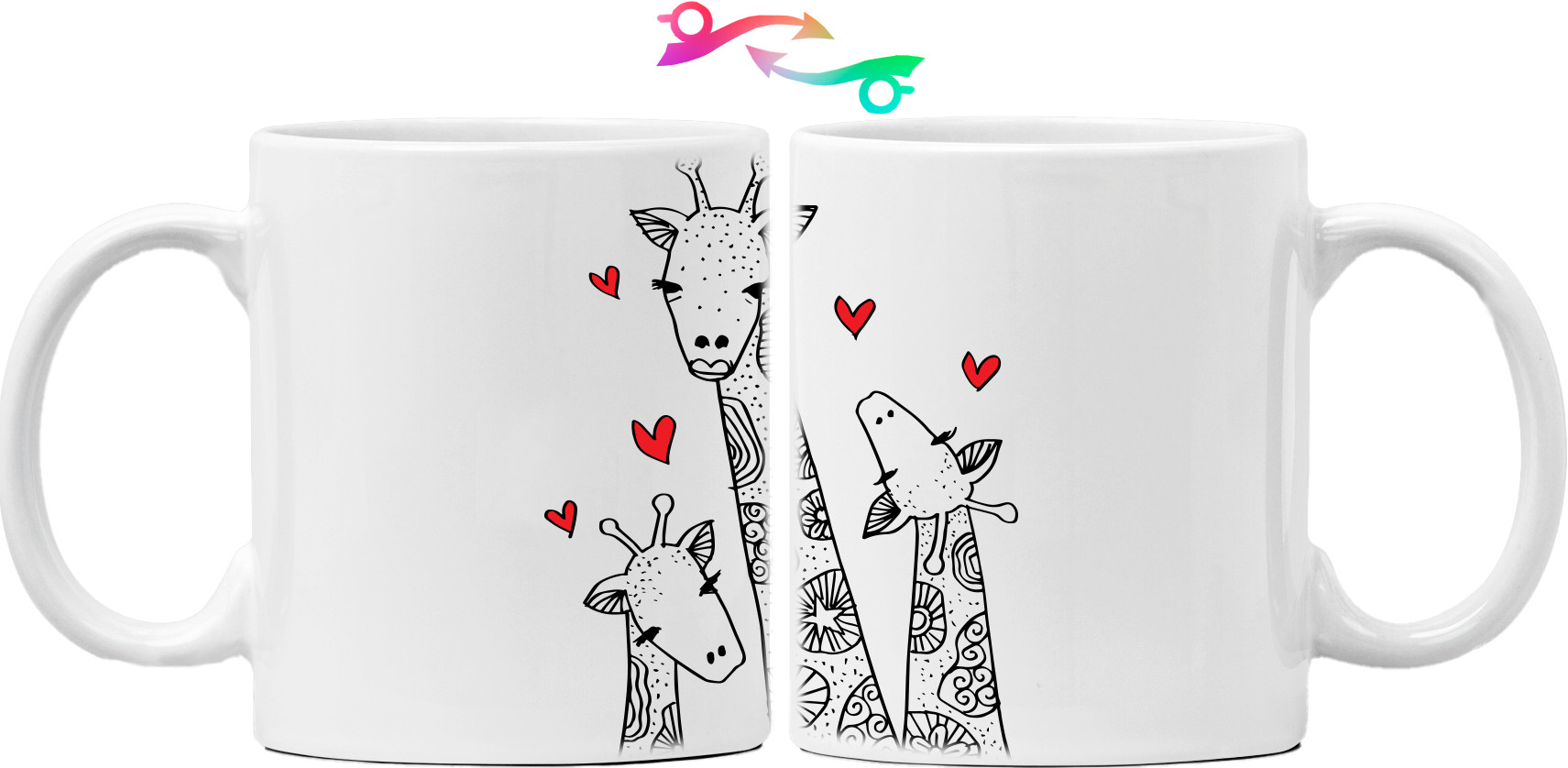 Mug - Favorite family of giraffes with hearts - Mfest