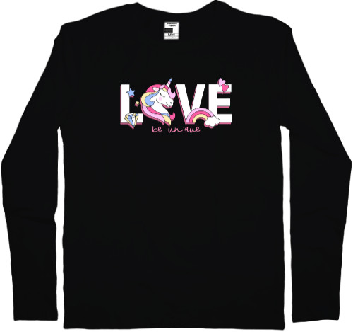 Kids' Longsleeve Shirt - Unicorn in love i love you be mine - Mfest