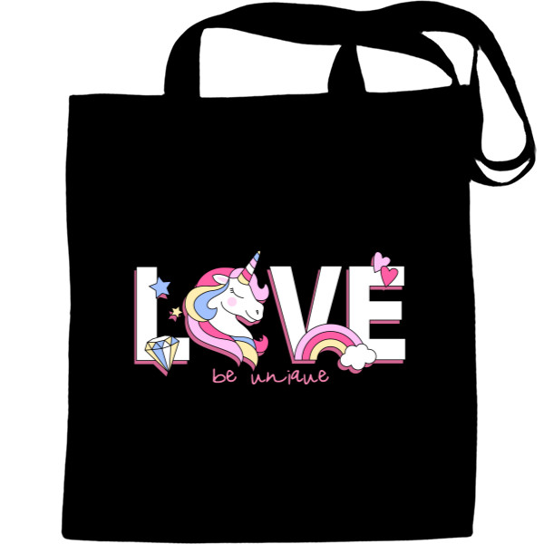 Tote Bag - Unicorn in love i love you be mine - Mfest