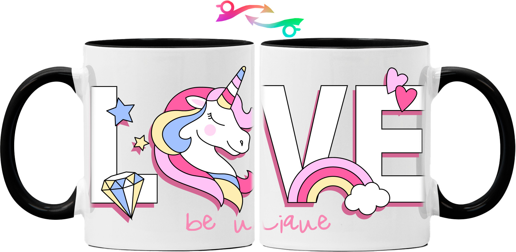 Mug - Unicorn in love i love you be mine - Mfest