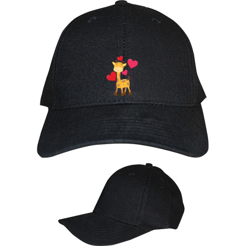 Kids' Baseball Cap 6-panel - Влюбленный милый маленький жираф с сердечками - Mfest