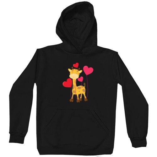 Kids' Premium Hoodie - Влюбленный милый маленький жираф с сердечками - Mfest