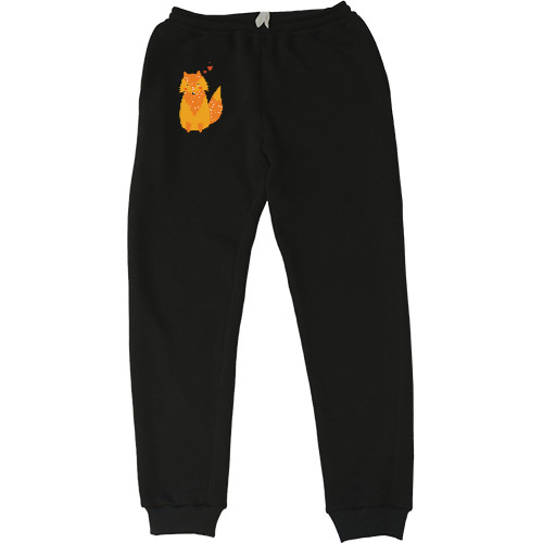 Men's Sweatpants - Влюбленная милая рыжая лисичка с сердечком - Mfest