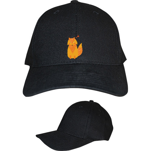 Kids' Baseball Cap 6-panel - Влюбленная милая рыжая лисичка с сердечком - Mfest