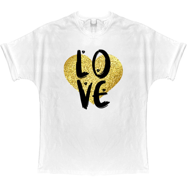 Love is - Футболка Оверсайз - Love Golden Heart - Mfest