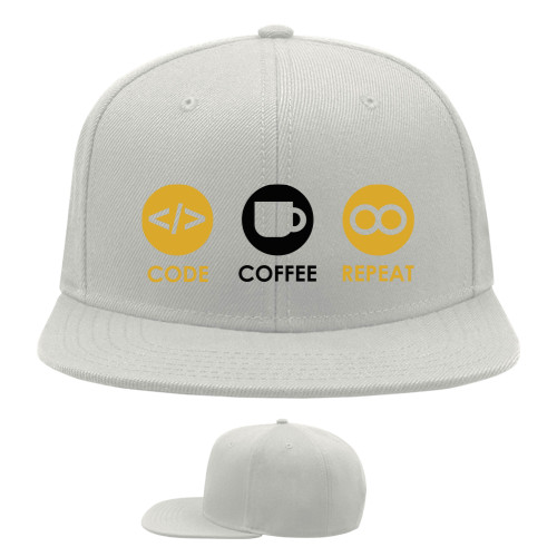 Snapback Baseball Cap - Code Coffee Repeat - Mfest