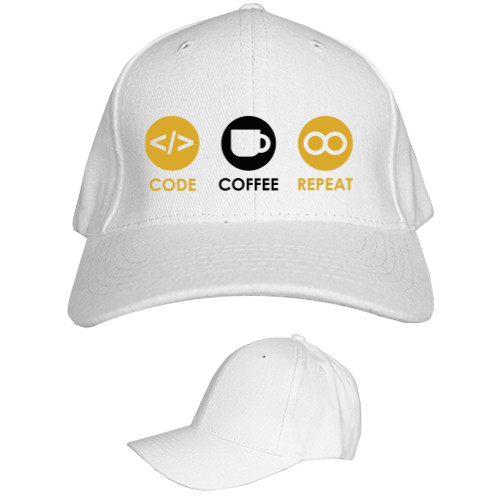 Kids' Baseball Cap 6-panel - Code Coffee Repeat - Mfest