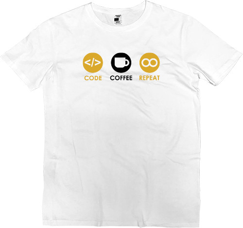 Men’s Premium T-Shirt - Code Coffee Repeat - Mfest