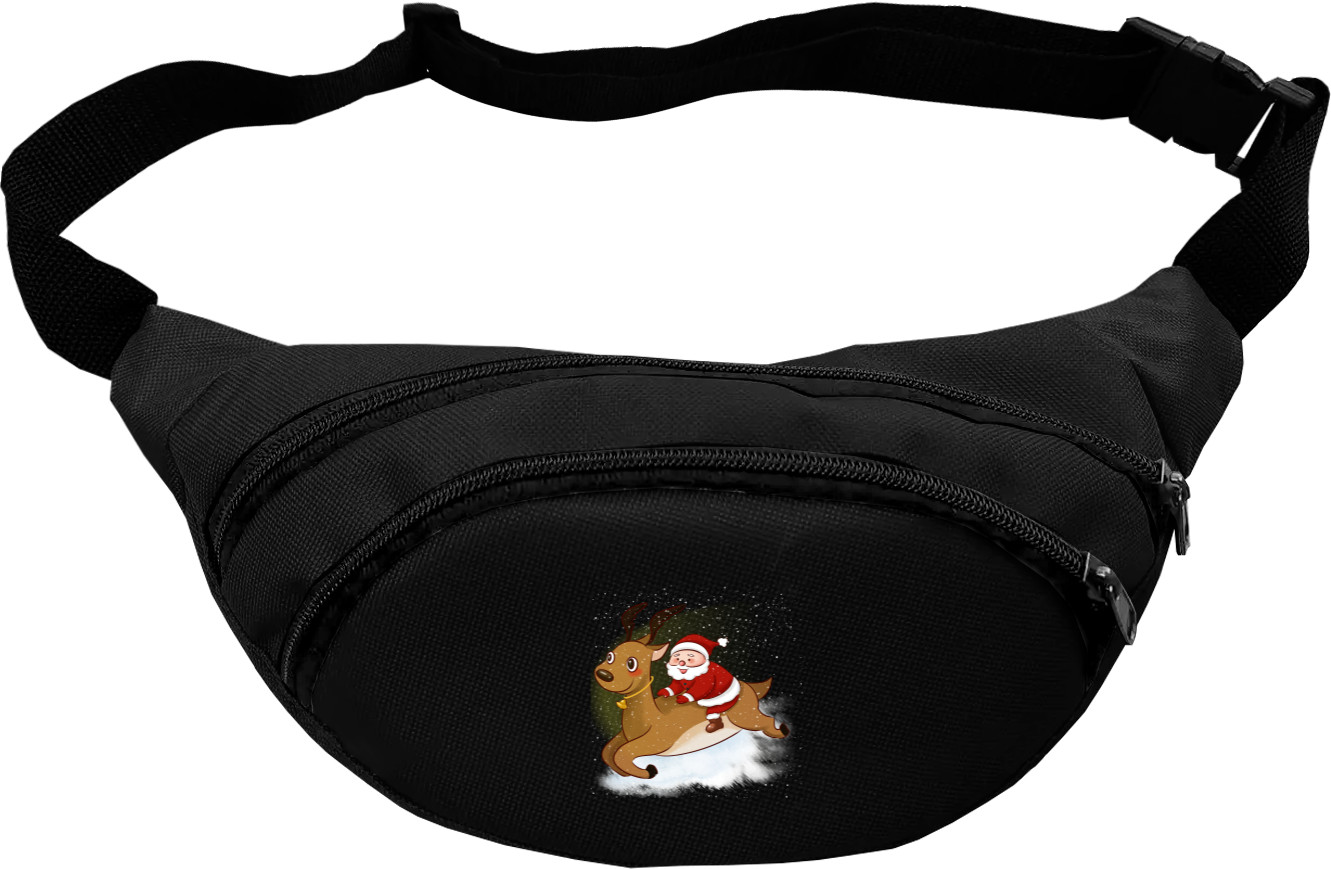 New Year and Christmas - Fanny Pack - Санта на олене - Mfest