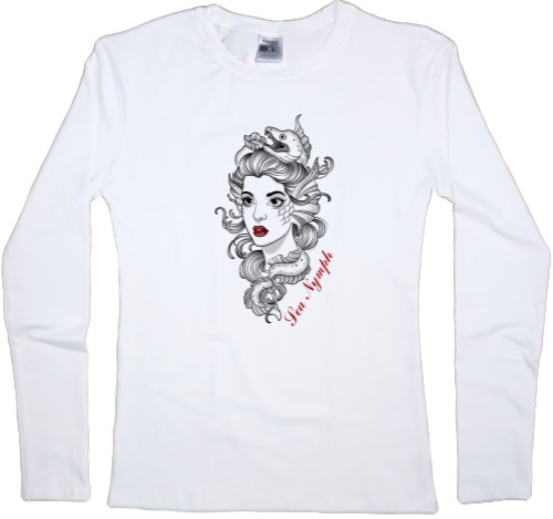 Women's Longsleeve Shirt - морская нимфа с большой муреной - Mfest