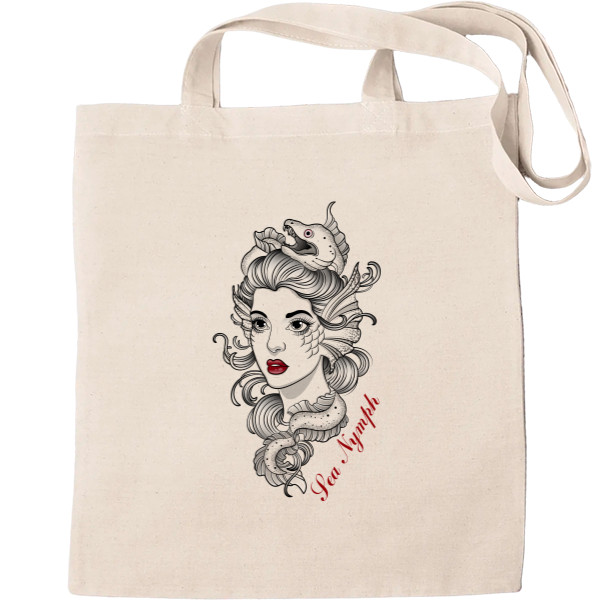 Tote Bag - морская нимфа с большой муреной - Mfest