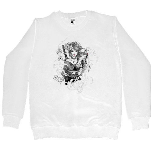 Men’s Premium Sweatshirt - японская женщина воин с катаной в руке - Mfest