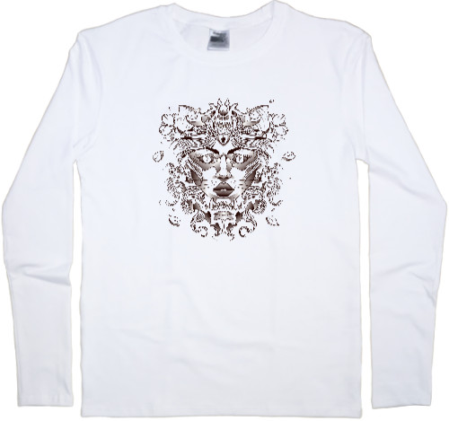 Men's Longsleeve Shirt - девушка кошка среди цветов - Mfest