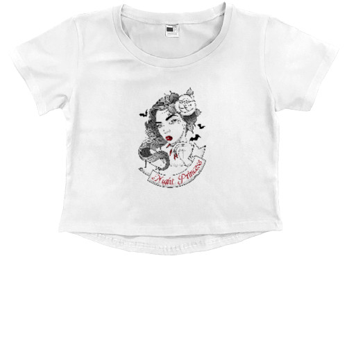 Kids' Premium Cropped T-Shirt - девушка вампир на ночной прогулке - Mfest