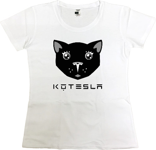 Women's Premium T-Shirt - КоТесла - пародия на лого TESLA - Mfest