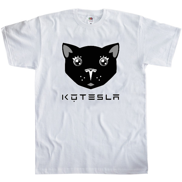 Kids' T-Shirt Fruit of the loom - КоТесла - пародия на лого TESLA - Mfest