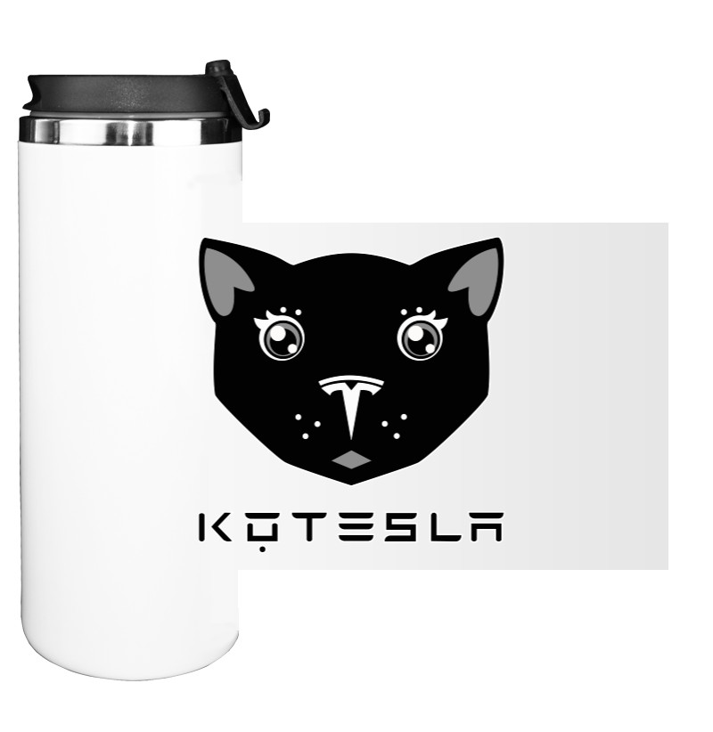 Water Bottle on Tumbler - КоТесла - пародия на лого TESLA - Mfest