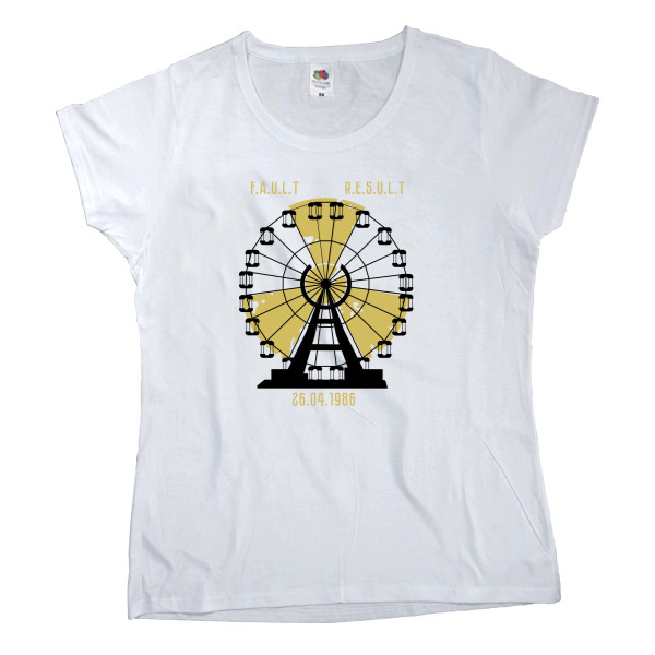 Women's T-shirt Fruit of the loom - C.H.E.R.N.O.B.Y.L/Ч.О.Р.Н.О.Б.И.Л.Ь - Mfest